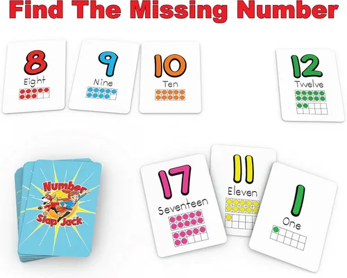 Miniatura 4 de Number Slap Jack un juego de cartas de matemáticas para niños de 4 años en adelante La manera fácil de aprender los números del 0 al 20 4 formas
