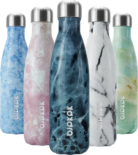 Miniatura 107 de BJPKPK Botella de Agua Aislada 17oz Botellas de Agua de Acero Inoxidable Apta para Lavavajillas Metal Térmica Mantiene Frío y Caliente, Gris Niebla
