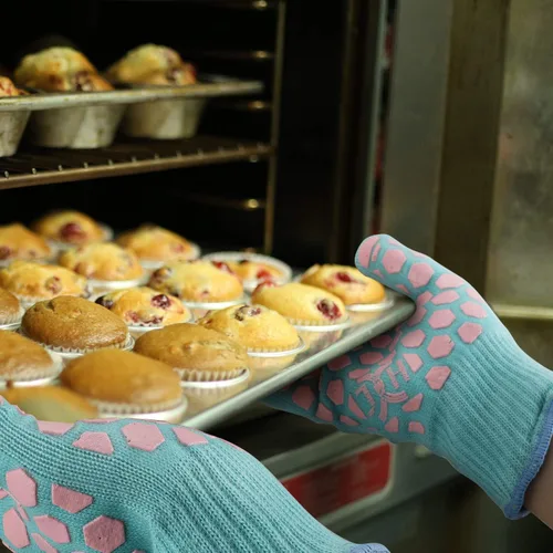 Miniatura 2 de J H Guante de horno resistente al calor: guantes de barbacoa y horno certificados EN407 a 932 °F para parrilla, hornear, cocina, campamento, Cáscara