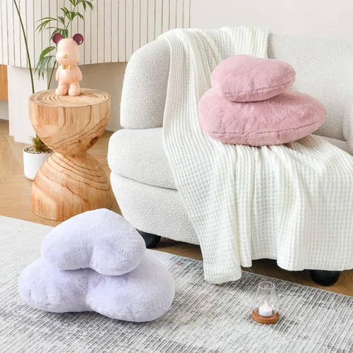Miniatura 5 de XVTRU Almohadas de Corazón de Lavanda, Linda Almohada Decorativa de Corazón, Almohadas Decorativas en Forma de Corazón para Cama, Almohada Cojín