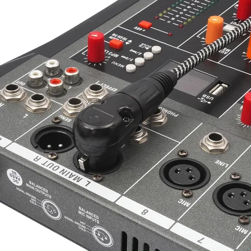 Miniatura 6 de Cable XLR de ángulo recto hembra a macho de 1.5 pies, cable adaptador XLR de 3 pines de 90 grados, conectores de bloqueo de aleación de zinc, doble