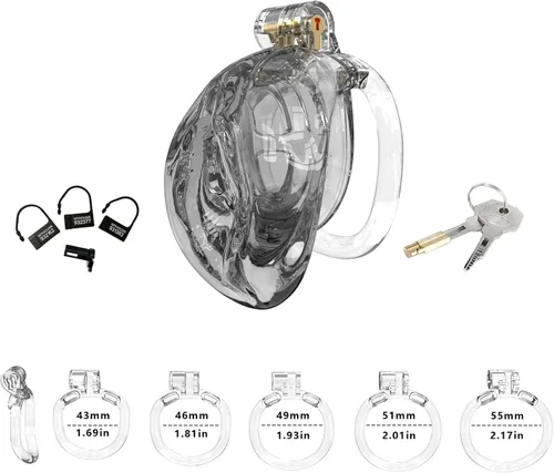 Miniatura 3 de Jaula de castidad de silicona suave para hombres, diseño de clítoris y vagina con cinturón de castidad ajustable, cómodo de uso a largo plazo