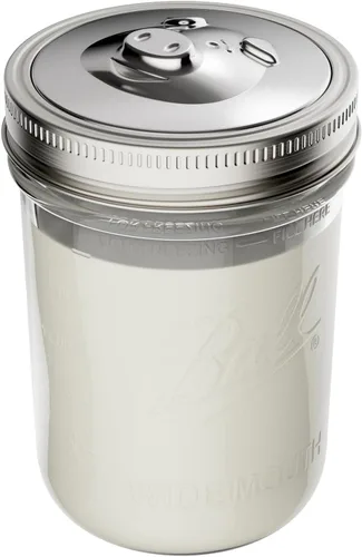 Miniatura 8 de Jarware Tapa de tarro Mason de silicona para ahorrar grasa de tocino con colador, boca ancha