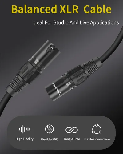Miniatura 5 de XLR Cables 3FT Female to Female, 3-Pin Balanced Audio Interconnect Cord Balanced sound wire for microphones, mixers, amplifiers, speakers & DMX