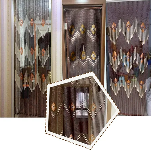 Miniatura 6 de Cortina de cuentas de madera de 31 hebras, decoración del hogar, cortinas de cuentas de madera, sin enredos, para sala de estar, dormitorio, cocina