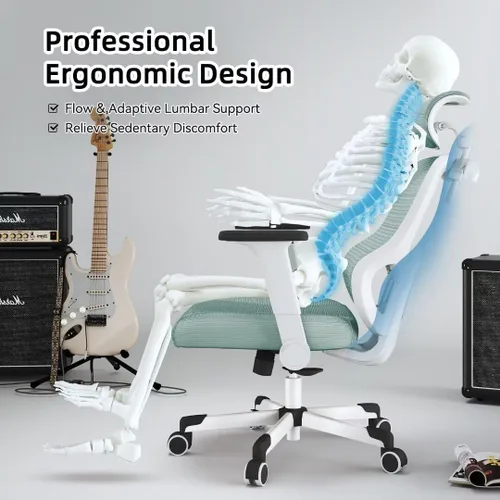 Miniatura 4 de Silla de oficina ergonómica grande y alta reclinable para juegos, soporte lumbar ajustable, reposabrazos 6D, reposacabezas 6D, sillas giratorias