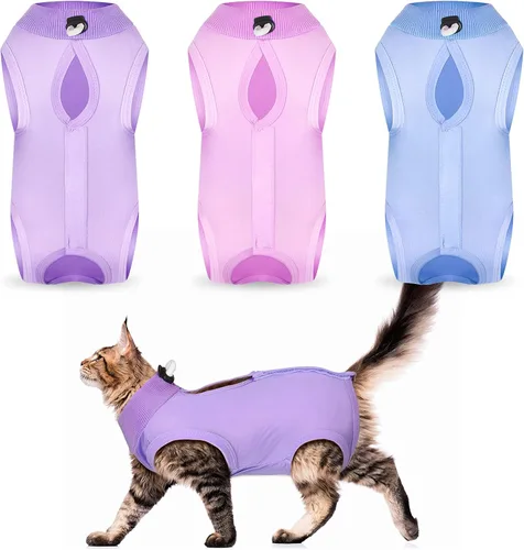 Miniatura 11 de Nuanchu 3 Piezas de Traje de Recuperación para Gatos y Gatitos, Traje de Recuperación para Conejos, Alternativa a Collar Electrónico para Gatos