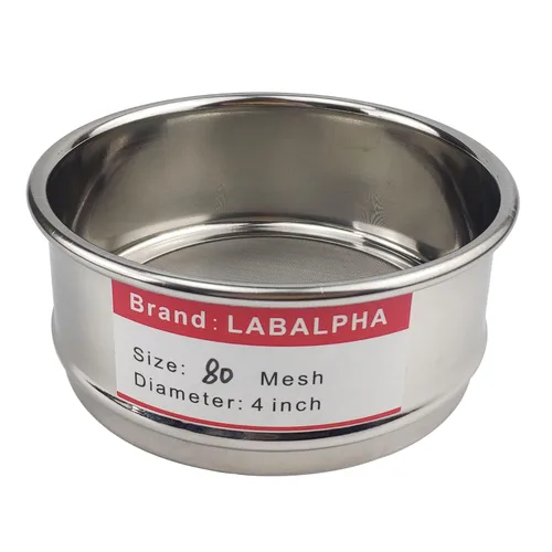 LABALPHA Tamices de Laboratorio de Malla 80, Tamiz de Prueba Malla #80, 4'' de Diámetro, Tela de Alambre de Acero Inoxidable 304 (0.0079'')