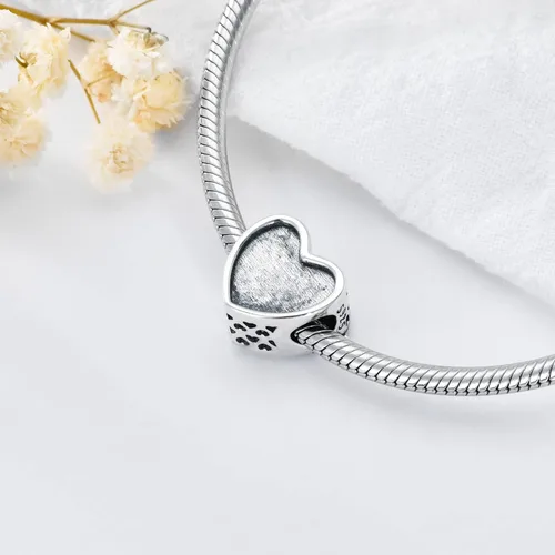 Miniatura 7 de LONAGO Abalorio personalizado con foto de plata de ley 925 con diseño de hueso de perro para pulsera