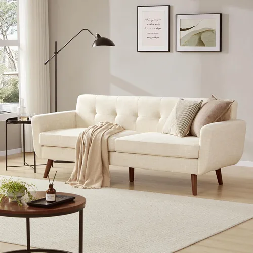 Miniatura 35 de Tbfit Sofá en Forma de L, Sofás Seccionales Modernos de Mediados de Siglo de 80" de Ancho, Sofás de 3 Plazas con Chaise Lounge Amplio, Sofá Beige