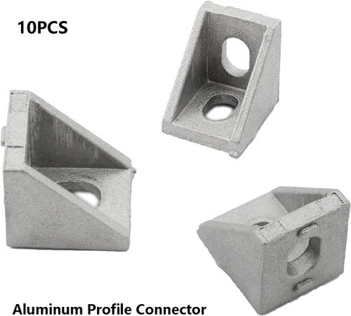 Miniatura 3 de Paquete de 10 soportes de esquina de perfil de aluminio, cierre de junta de ángulo recto en forma de L, conector para perfil de extrusión