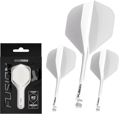 Miniatura 9 de Dardos Winmau Fusion Sistema Integrado de Vuelo y Eje - Forma y Diseño No.2 - Disponible en Corto, Intermedio y Mediano - Claro, Rojo y Morado