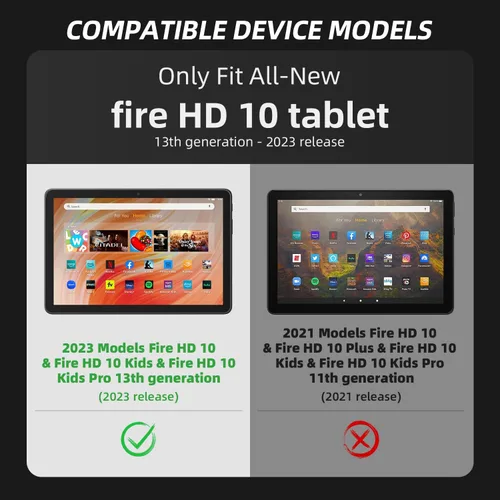 Miniatura 2 de Funda para tablet Amazon Fire HD 10 y Fire HD 10 Kids Pro (solo 13ª generación, versión 2023), DJ&RPPQ con protección completa, resistente
