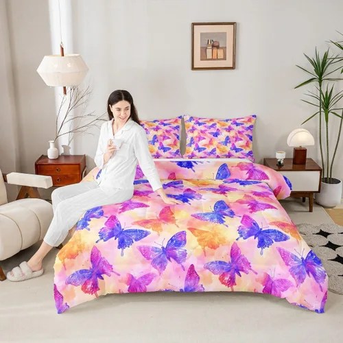 Miniatura 24 de Castle Fairy Daisy Florals Comforter Set Twin Size,Hippie Flowers Bedding Set,Kids Boys Adults Bedroom Decor,70s Retro Floral Super Soft Duvet
