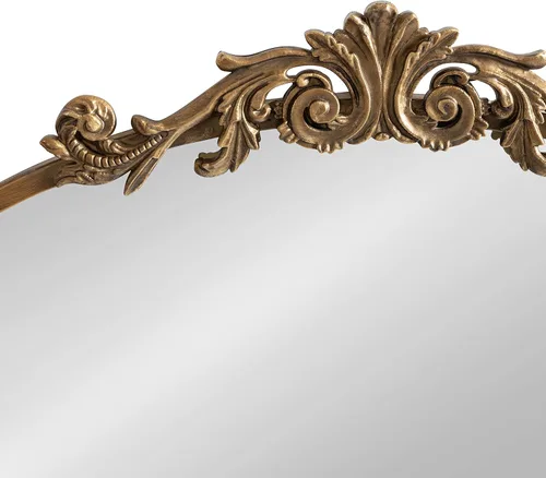Miniatura 6 de Kate and Laurel Arendahl Glam - Espejo de panel alto arqueado; 24 x 42 pulgadas; Dorado; espejo de pared de cuerpo grande barroco tradicional