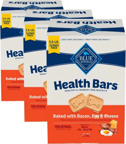Miniatura 22 de Blue Buffalo Health Bars - Galletas crujientes de tocino, huevo y queso para perros, horneadas al horno con tocino real e ingredientes naturales