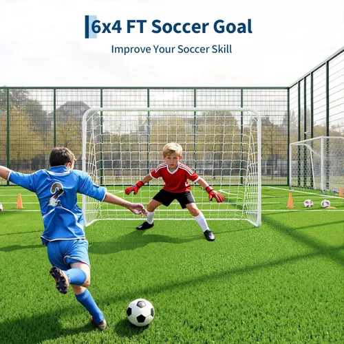 Miniatura 8 de Garvee Steel Competition Soccer Goal, 6x4ft / L-6x4ft / 7x5ft / 8x5ft / 12 x 6ft Portable Backyard Soccer Goal with Net & Ground Stakes, Outdoor