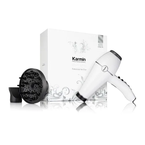 KARMIN Salon Series - Secador de pelo iónico profesional, iones negativos positivos, secador de cerámica, ligero, secado rápido, 2 velocidades y 3
