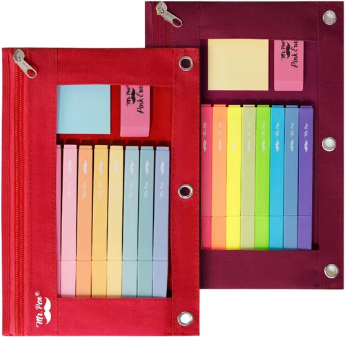 Miniatura 12 de Mr. Pen - Estuche para lápices de 2 piezas - Estuche con cremallera para lápices para carpeta de 3 anillas