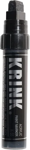 Krink K-55 - Rotulador de pintura negra – Rotuladores de pintura acrílica de arte fino vibrante y opaco para superficies lisas – Marcadores de