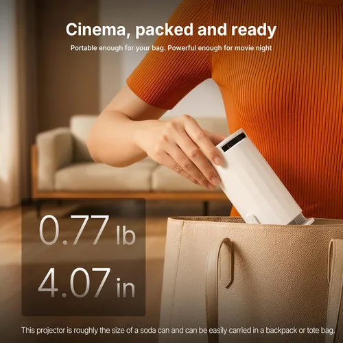 Miniatura 3 de Mini proyector con WiFi y Bluetooth, proyector de película portátil compatible con 1080P, Keystone automático, rotación de 210°, proyector X8