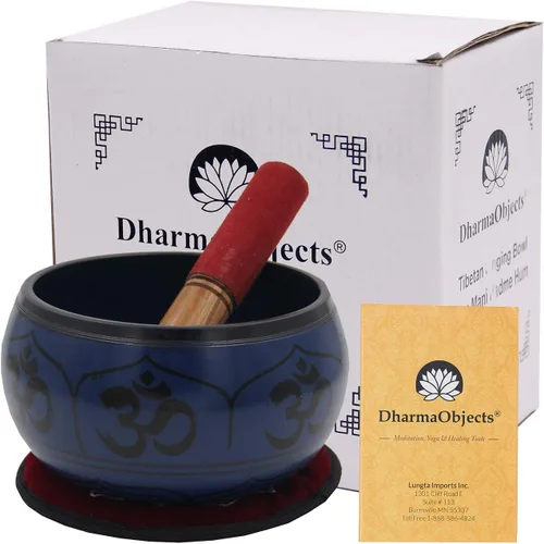 Miniatura 13 de DharmaObjects Yoga Meditación 6 Pulgadas OM Mantra Cuenco Cantante/Pad/Mazo Set de Regalo (Amarillo)