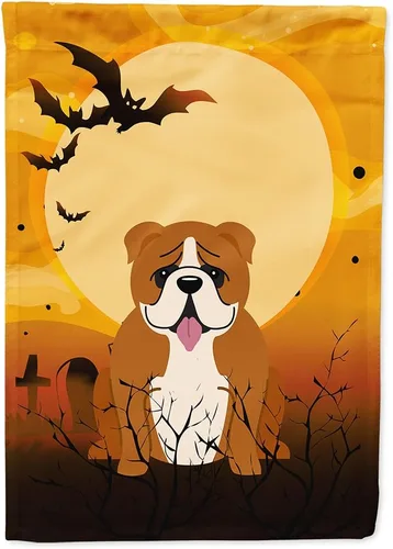 Miniatura 270 de Caroline's Treasures BB4307GF - Bandera de Halloween Airedale para jardín, bandera decorativa para patio exterior, obras de arte de patio, macizos
