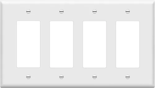 Miniatura 8 de ENERLITES Placa de pared decorativa para interruptor de luz o tomacorriente, tamaño 4-Gang 4.50" x 8.19", policarbonato termoplástico irrompible