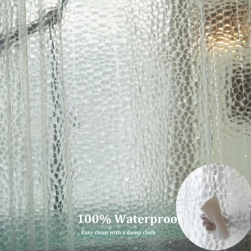Miniatura 4 de Cortina de ducha corta transparente de 60 pulgadas de largo, forro de cortina de ducha corta de plástico EVA 7G, 60 pulgadas de largo para baño