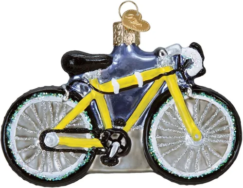Miniatura 7 de Old World Christmas Cruiser Bike - Adorno de cristal soplado para árbol de Navidad, decoración navideña hecha a mano, colección deportiva