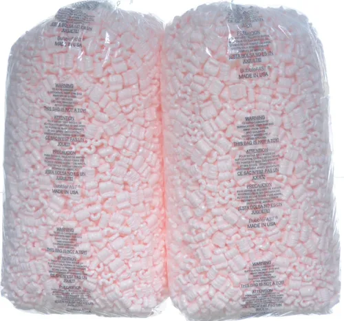 Bubblefast! Marca de 7 pies cúbicos (45 galones), color rosa, antiestático, cacahuetes, palomitas de maíz (dos bolsas de 3.5 pies cúbicos)