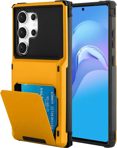 Miniatura 105 de Funda tipo cartera para Samsung Galaxy S22 Ultra con 4 ranuras para tarjetas de crédito a prueba de golpes, funda híbrida de protección reforzada