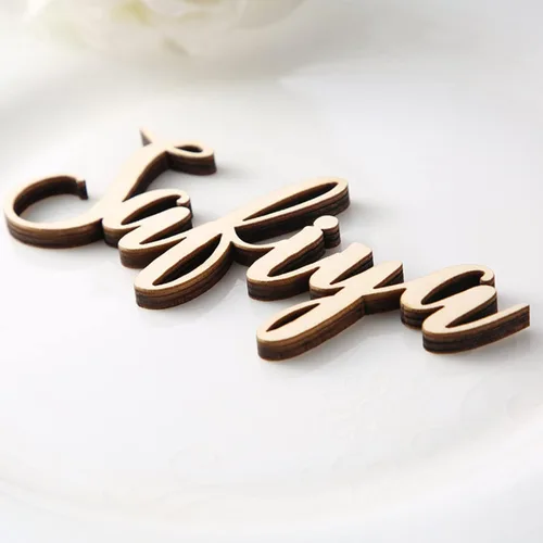 Miniatura 4 de Nombres de madera para bodas con corte láser, nombres de lugar, nombres de invitados, tarjetas de lugar de boda, nombres de madera personalizados