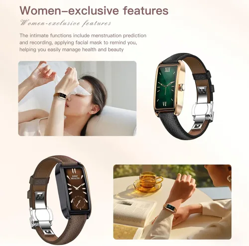 Miniatura 4 de Rastreador de actividad física para mujer, delicado reloj inteligente con múltiples modos deportivos, monitoreo del sueño, monitor de frecuencia