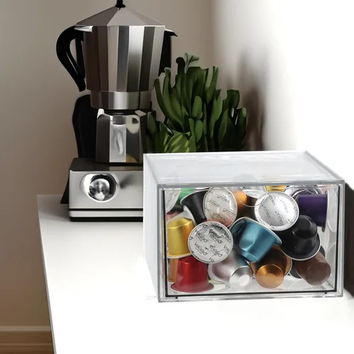Miniatura 6 de Cajón transparente, caja árica, contenedor organizador de maquillaje, cajón de almacenamiento de 6.5 pulgadas para tocador de baño, soporte de hojas