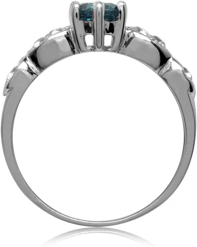 Miniatura 3 de Silvershake 5mm Round Shape White Gold Plated 925 Sterling Silver Engagement Ring