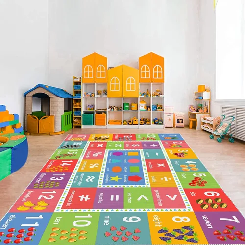Miniatura 12 de ABC - Alfombra educativa del alfabeto, alfombra de juego de 4 x 6 pies para niños, sala de juegos, tapete antideslizante para niños y niñas Alphabet