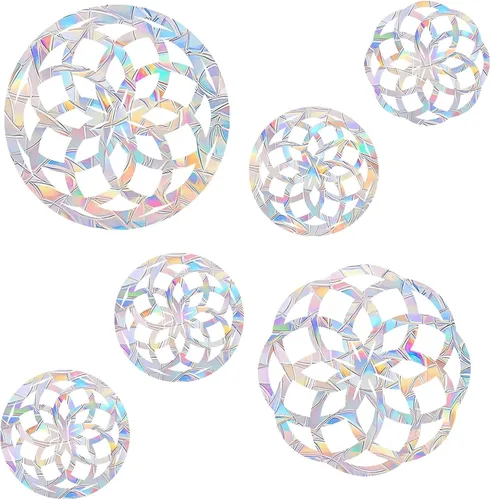 Miniatura 12 de 39 PIEZAS Adhesivos de Flores para Ventana - Calcomanías Anticolisión para Ventana para Salvar Aves, Adhesivos de Vinilo Prismáticos sin Adhesivo