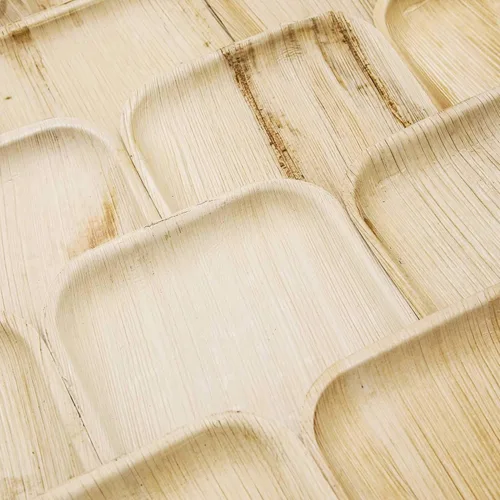Miniatura 9 de ECODECO Platos de hoja de palmera – 50 piezas cuadrados de 8 pulgadas – Platos desechables como bambú para fiesta con cubiertos