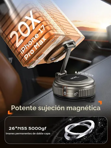 Miniatura 3 de Acer Gadget - Soporte magnético al vacío para teléfono, soportes MagSafe para tu automóvil, soporte ajustable de 360° para teléfono celular