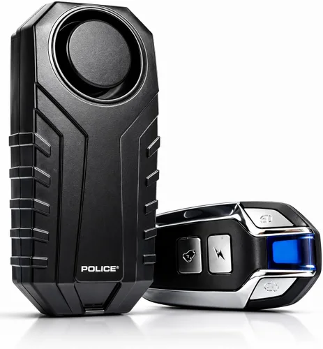 Miniatura 2 de Police Alarma de bicicleta con control remoto 113dB inalámbrico antirrobo vibración, sensor de movimiento, sistema de seguridad impermeable