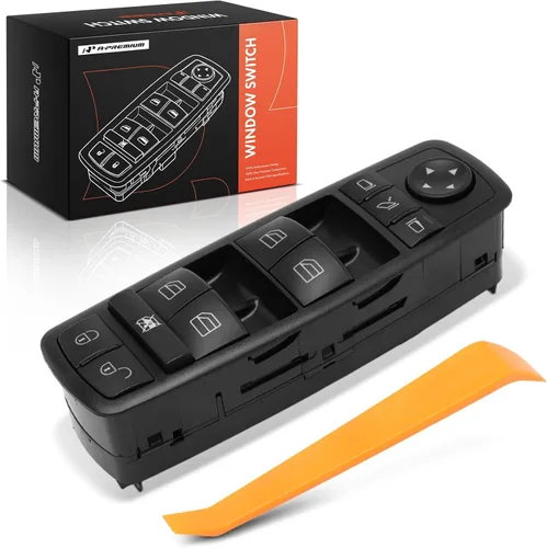 A-Premium Interruptor de elevalunas eléctrico delantero izquierdo del lado del conductor, negro | Compatible con Mercedes-Benz A160 2004-2005, A190