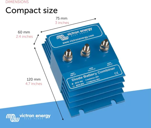 Miniatura 3 de Victron Energy BCD 802 80 amp Diodo Batería Combiner (2 Baterías)