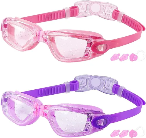 COOLOO - Gafas de natación para niños, paquetes de 2 gafas de natación para niños y niñas de 4 a 16 años