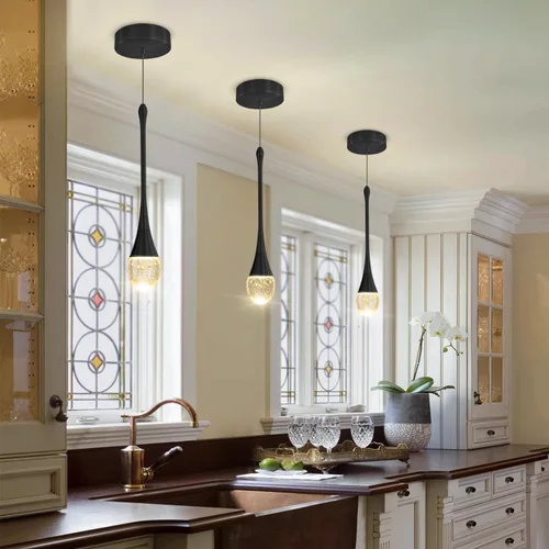 Miniatura 10 de ykolupty Candelabro Moderno de 138'', 20 Luces, Lámpara Colgante Moderna Negra, Candelabro Grande para Escalera, Vestíbulo, Sala de Estar, Negro