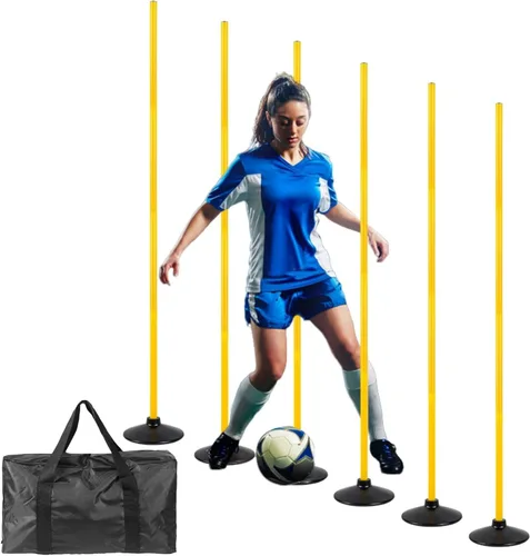 Miniatura 7 de 6 Pcs 5 FT Adjustable Agility Training Poles for Soccer,Basketball,Football, Horse,Dog-Speed and Agility Training Equipment Sports Training Poles