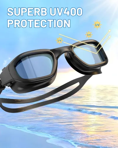 Miniatura 2 de Gafas de natación polarizadas, gafas de natación unisex para adultos, antivaho, anti UV, vista amplia, gafas de piscina para hombres y mujeres