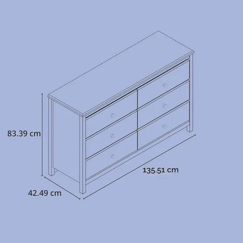 Miniatura 3 de Storkcraft - Cómoda de 6 cajones Alpine (Blanco) – Certificado GREENGUARD Gold, Cómoda blanca para dormitorio, Cajones de almacenamiento para niños