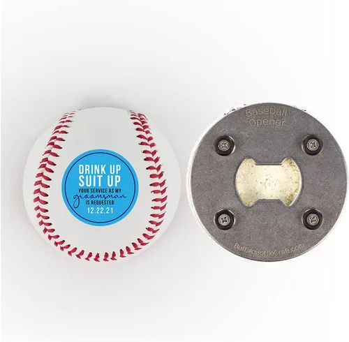 Miniatura 18 de Abridor de botellas de béisbol, padrinos de boda, regalo impreso para el padrino de béisbol personalizado, tamaño oficial, propuesta de boda