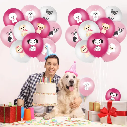 Miniatura 4 de Threan 36 globos para cachorros, globos para perros de 12 pulgadas, decoraciones de cumpleaños, suministros de fiesta temática de perros